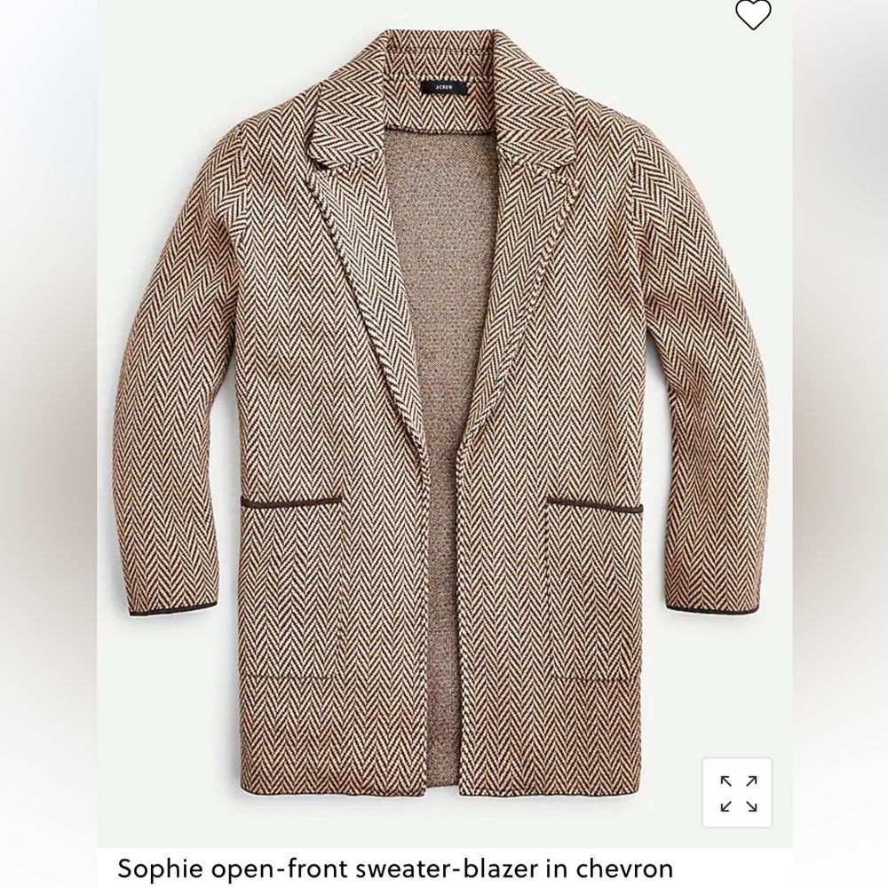 J. Crew Sophie open-front Sweater-Blazer in Chevron